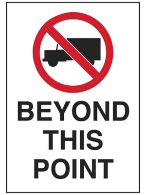 "No Trucks Beyond This Point" Sign - Vinyl, Adhesive-Backed S-23494V