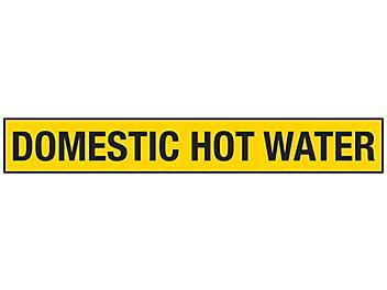 "Domestic Hot Water" Pipe Markers - 3/4 - 2 3/8" Pipe Diameter S-23503-1