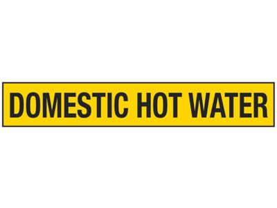 "Domestic Hot Water" Pipe Markers - 2 1/2 - 7 7/8" Pipe Diameter S-23503-2