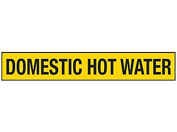 "Domestic Hot Water" Pipe Markers - 2 1/2 - 7 7/8" Pipe Diameter S-23503-2