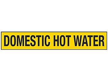"Domestic Hot Water" Pipe Markers - 8"+ Pipe Diameter S-23503-3