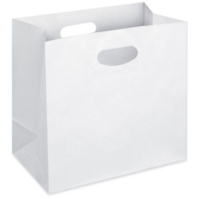 Paper Grocery Bags - 6 x 3 5/8 x 11, #6, White S-8535 - Uline