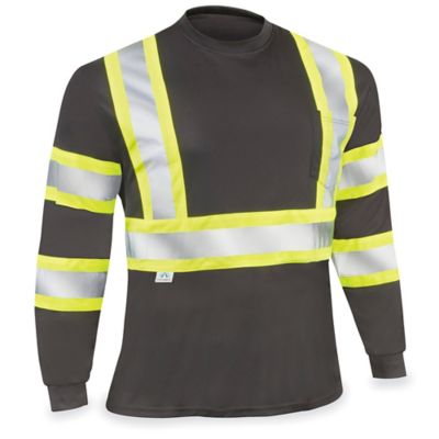 Black Hi-Vis Long Sleeve T-Shirt S-23521 - Uline