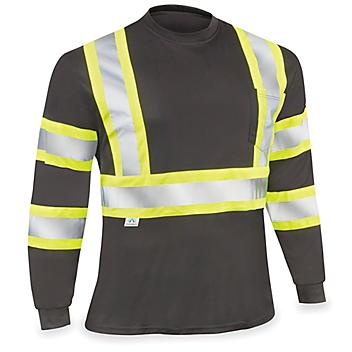 Black Hi-Vis Long Sleeve T-Shirt - Large S-23521-L