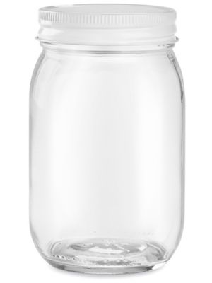 Wide-Mouth Glass Jars - 16 oz, Metal Cap S-23539M - Uline