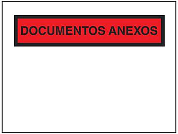 Super Stick® Sobres para Listas de Empaque en Español - "Documentos Anexos", 4 1/2 x 6"