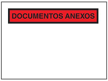 Super Stick® Sobres para Listas de Empaque en Español - "Documentos Anexos", 7 1/2 x 5 1/2"