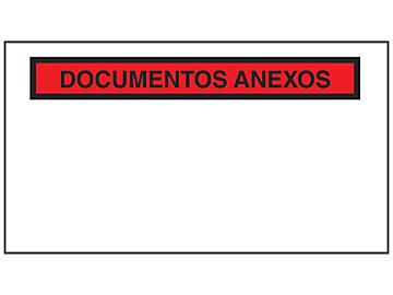 Super Stick® Sobres para Listas de Empaque en Español - "Documentos Anexos", 5 1/2 x 10"