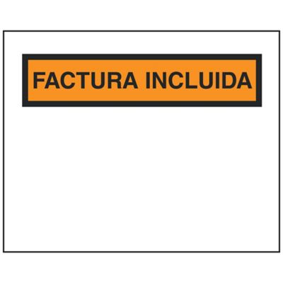 Spanish Packing List Envelopes - "Factura Incluida", 4 1/2 x 5 1/2"