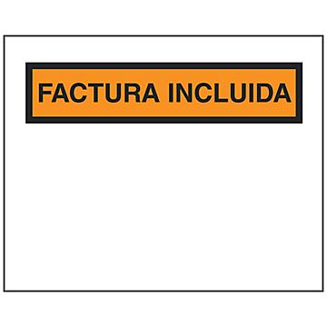 Sobres para Listas de Empaque en Español - "Factura Incluida", 4 1/2 x 5 1/2"