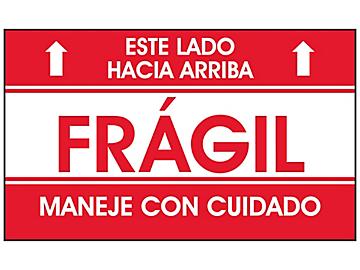 "Este Lado Hacia Arriba/Frágil/Maneje Con Cuidado" Label - 3 x 5"