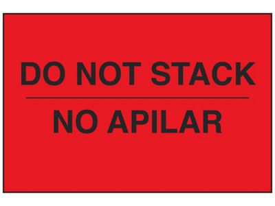 Bilingual English/Spanish Labels - "Do Not Stack", 2 x 3" S-23672