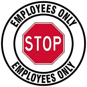 Warehouse Floor Sign - "Employees Only", 17" Diameter