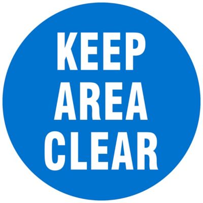 Warehouse Floor Sign - "Keep Area Clear", 17" Diameter