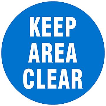 Warehouse Floor Sign - "Keep Area Clear", 17" Diameter