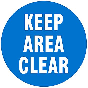 Warehouse Floor Sign - "Keep Area Clear", 17" Diameter S-23683