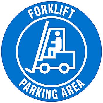 Anti-Slip Floor Sign - "Forklift Parking Area", 17" Diameter S-23684