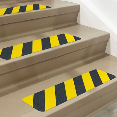 Anti-Slip Treads - Yellow/Black, 6 x 24 S-23685 - Uline