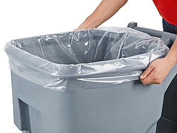 Uline Industrial Coreless Trash Liners - 2 Mil, 65 Gallon, Clear S-23689C