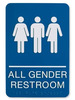 Plastic Restroom Sign - All Gender, Blue S-23691BLU