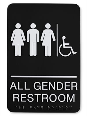  Enseigne de toilettes accessibles en plastique – « All Gender »