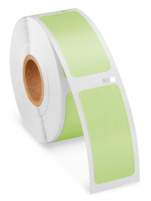 Uline Mini Printer Labels - Green Paper, 1 x 2 1/8