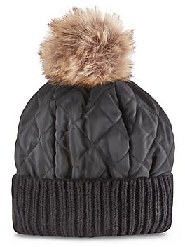 Ladies' Quilted Puff Hat - Black S-23722BL