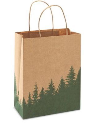 Kraft Paper Shopping Bags - 8 x 4 1/2 x 10 1/4, Cub S-7098 - Uline