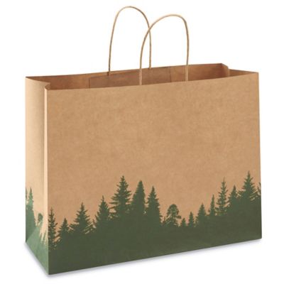 Kraft Paper Shopping Bags - 16 x 6 x 12, Vogue S-7099 - Uline