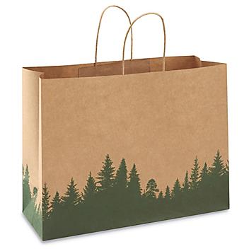 Printed Kraft Paper Shopping Bags - 16 x 6 x 12", Vogue, Trees S-23724TREE
