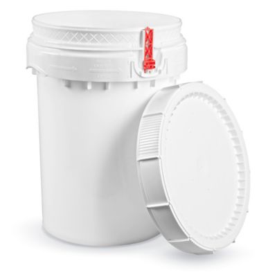 Screw Top Pail 12 Gallon, White Lid S23730W Uline