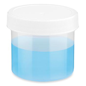 Translucent Round Wide-Mouth Plastic Jars - 2 oz, White Cap S-23738