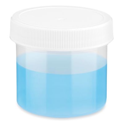 Translucent Round Wide-Mouth Plastic Jars Bulk Pack - 2 oz, White Cap S-23738B-W
