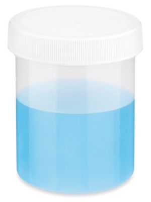 Translucent Round Wide-Mouth Plastic Jars - 4 oz, White Cap S-23739