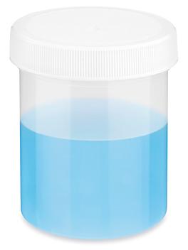 Translucent Round Wide-Mouth Plastic Jars - 4 oz, White Cap S-23739