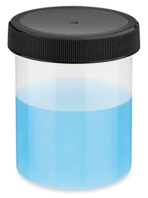 Translucent Round Wide-Mouth Plastic Jars Bulk Pack - 4 oz, Black Cap S-23739B-BL