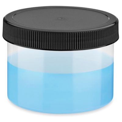 Translucent Round Wide-Mouth Plastic Jars - 8 oz, White Cap S-23740 - Uline