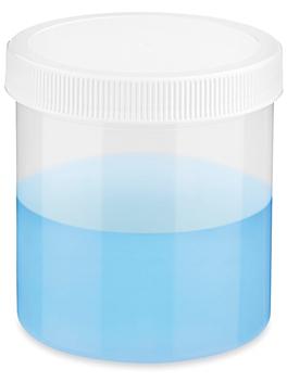Translucent Round Wide-Mouth Plastic Jars - 16 oz, White Cap S-23741