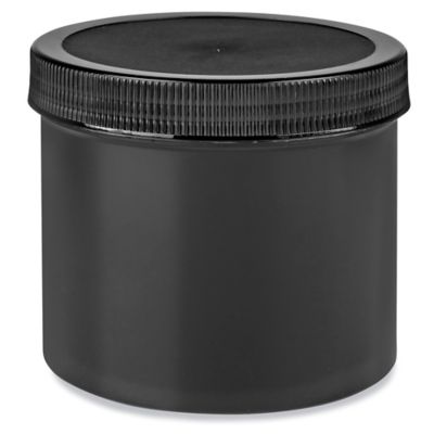 5oz/ 150ml Round Plastic Jars with Black Screw Top Lid for Storage