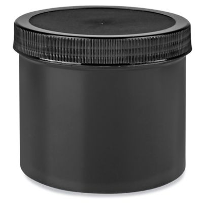 Black Round Wide-Mouth Plastic Jars Bulk Pack - 32 oz S-23750B