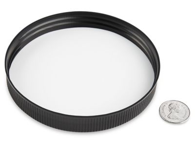 Ribbed Polypropylene Caps Bulk Pack - 120/400, Black S-23752B