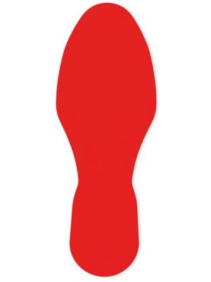 Mighty Line&reg; Deluxe Safety Tape Footprints - 3 3/8 x 9 1/4", Red S-23755R