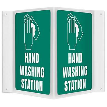Projecting Sign - "Hand Washing Station", 3-Way S-23800