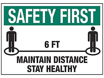 "Maintain Distance, Stay Healthy" Sign