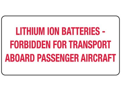 Étiquettes adhésives pour transport aérien – « Lithium Ion Batteries », 2 x 4 po