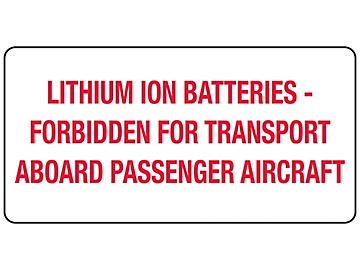 Etiquetas Adhesivas Aéreas - "Lithium Ion Batteries", 2 x 4"