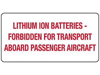 Air Labels - "Lithium Ion Batteries", 2 x 4" S-23839