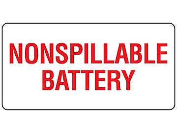 Air Labels - "Nonspillable Battery", 2 x 5 1/2"