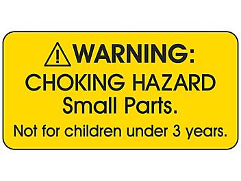 Choking Hazard Labels - "Not for children under 3 years", Yellow S-23841Y