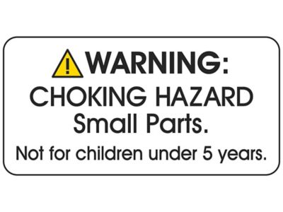 Choking Hazard Labels - "Not for children under 5 years"